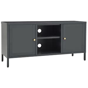TV stolek antracitový 105 x 35 x 52 cm ocel a sklo - obrázek 2
