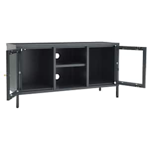 TV stolek antracitový 105 x 35 x 52 cm ocel a sklo - obrázek 6