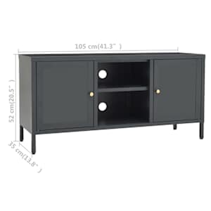 TV stolek antracitový 105 x 35 x 52 cm ocel a sklo - obrázek 10
