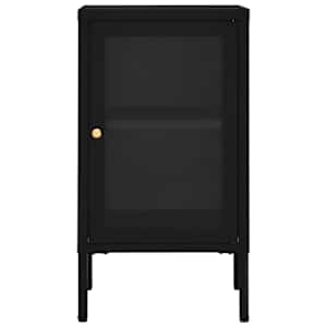 vidaXL Sideboard Schwarz 38x35x70 cm Stahl und Glas
