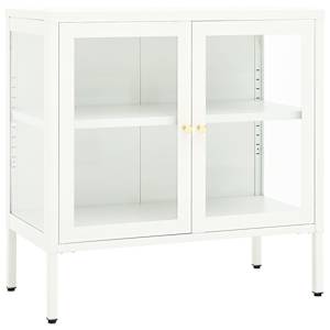 vidaXL puhvetkapp, valge, 70 x 35 x 70 cm, teras ja klaas