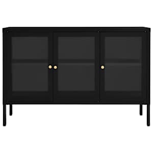 Příborník černý 105 x 35 x 70 cm ocel a sklo - obrázek 3