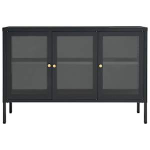 Příborník antracitový 105 x 35 x 70 cm ocel a sklo - obrázek 3