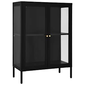 vidaXL puhvetkapp, must, 75 x 35 x105 cm, teras ja klaas