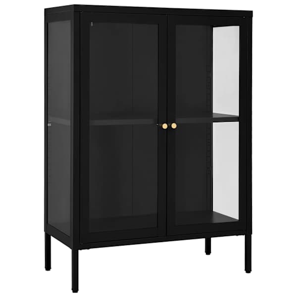 vidaXL puhvetkapp, must, 75 x 35 x105 cm, teras ja klaas