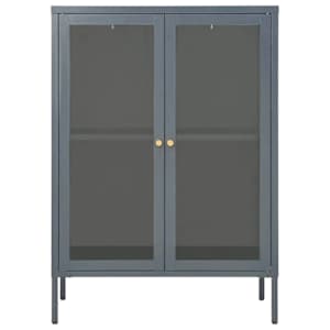 Příborník antracitový 75 x 35 x 105 cm ocel a sklo - obrázek 4