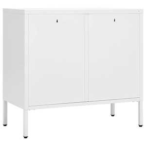 Příborník bílý 75 x 35 x 70 cm ocel a tvrzené sklo - obrázek 5