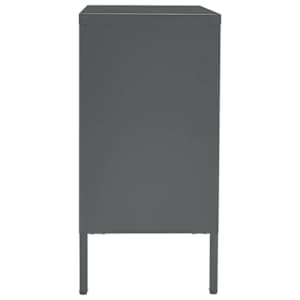 Příborník antracitový 75 x 35 x 70 cm ocel a tvrzené sklo - obrázek 4