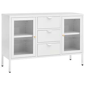vidaXL puhvetkapp, valge, 105 x 35 x 70 cm, teras ja klaas