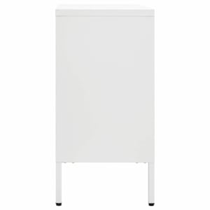 Příborník bílý 105 x 35 x 70 cm ocel a tvrzené sklo - obrázek 4