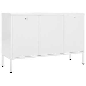 Příborník bílý 105 x 35 x 70 cm ocel a tvrzené sklo - obrázek 5