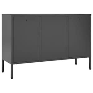 Příborník antracitový 105 x 35 x 70 cm ocel a tvrzené sklo - obrázek 5