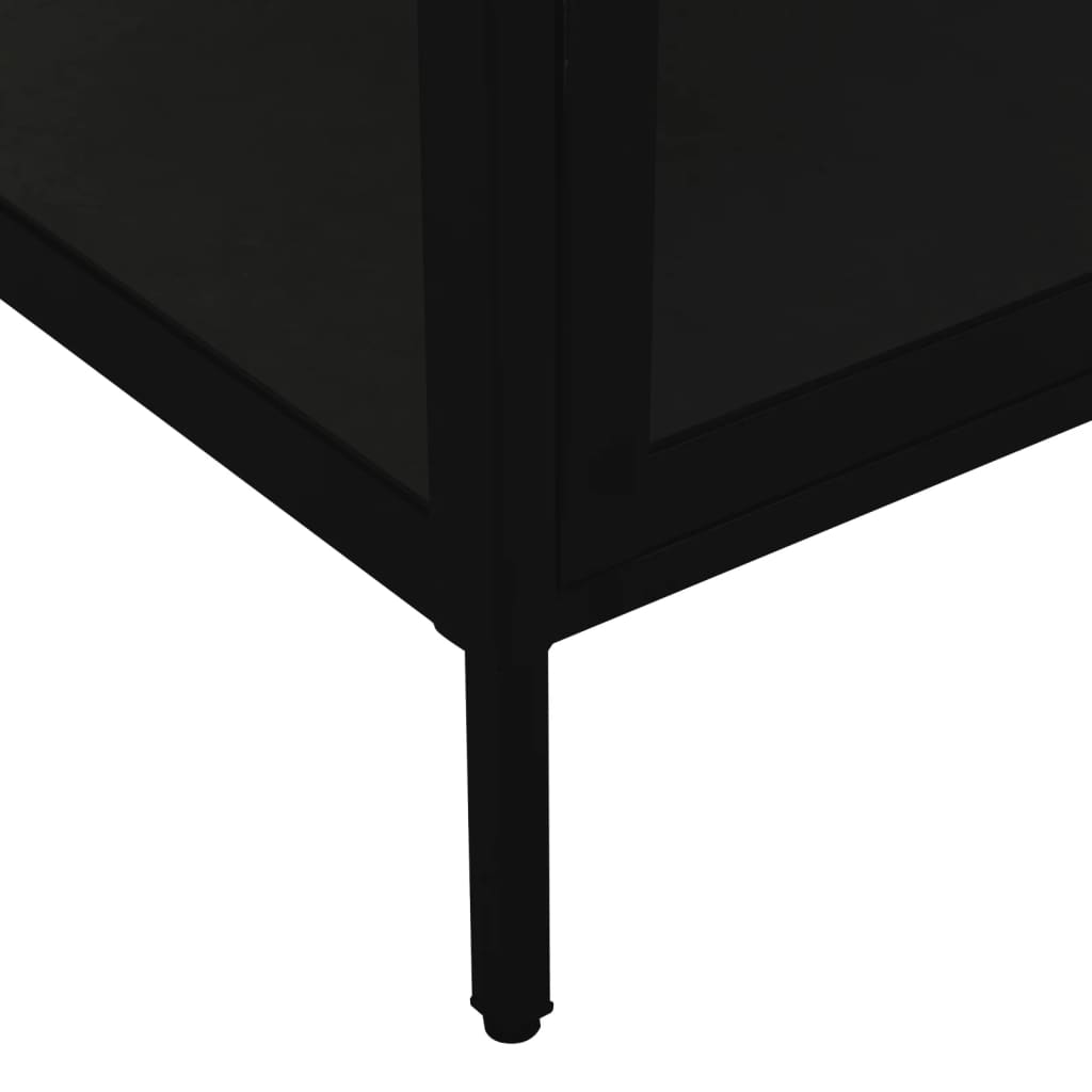 vidaXL Vitrină, negru, 90x40x180 cm, oțel și sticlă securizată