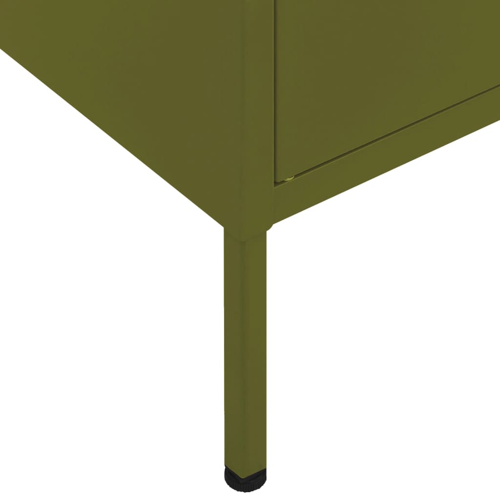 imagem de vidaXL Armário de arrumação aço 80x35x101,5 cm verde-azeitona8