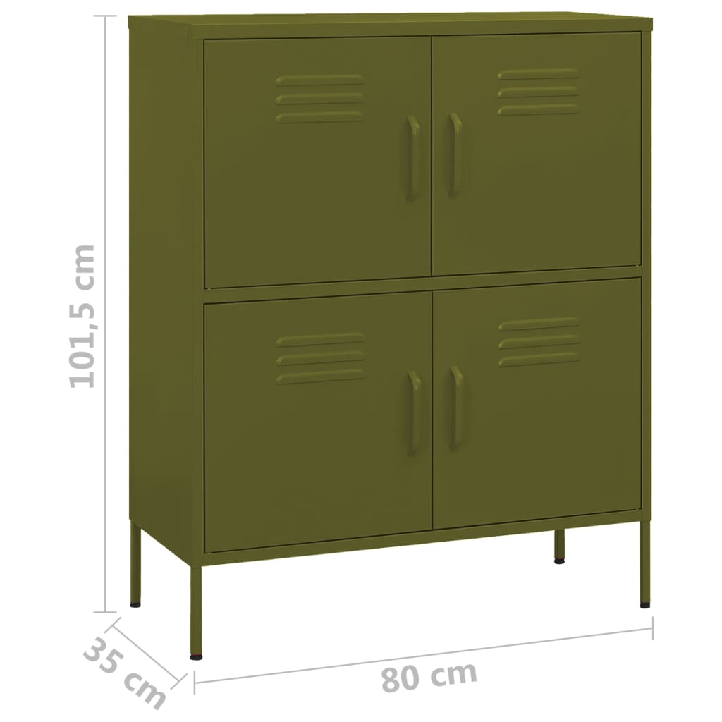 imagem de vidaXL Armário de arrumação aço 80x35x101,5 cm verde-azeitona10