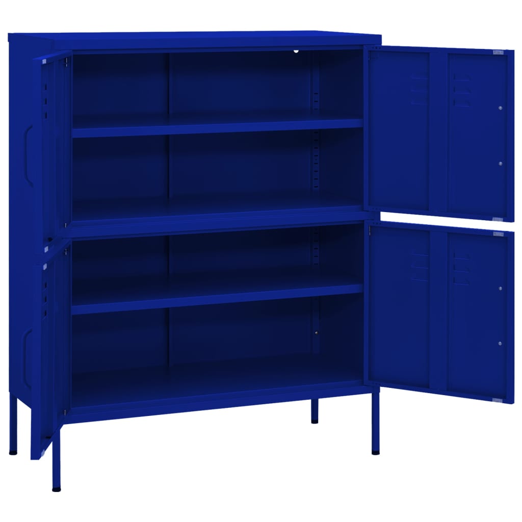 imagem de vidaXL Armário de arrumação aço 80x35x101,5 cm azul-marinho7