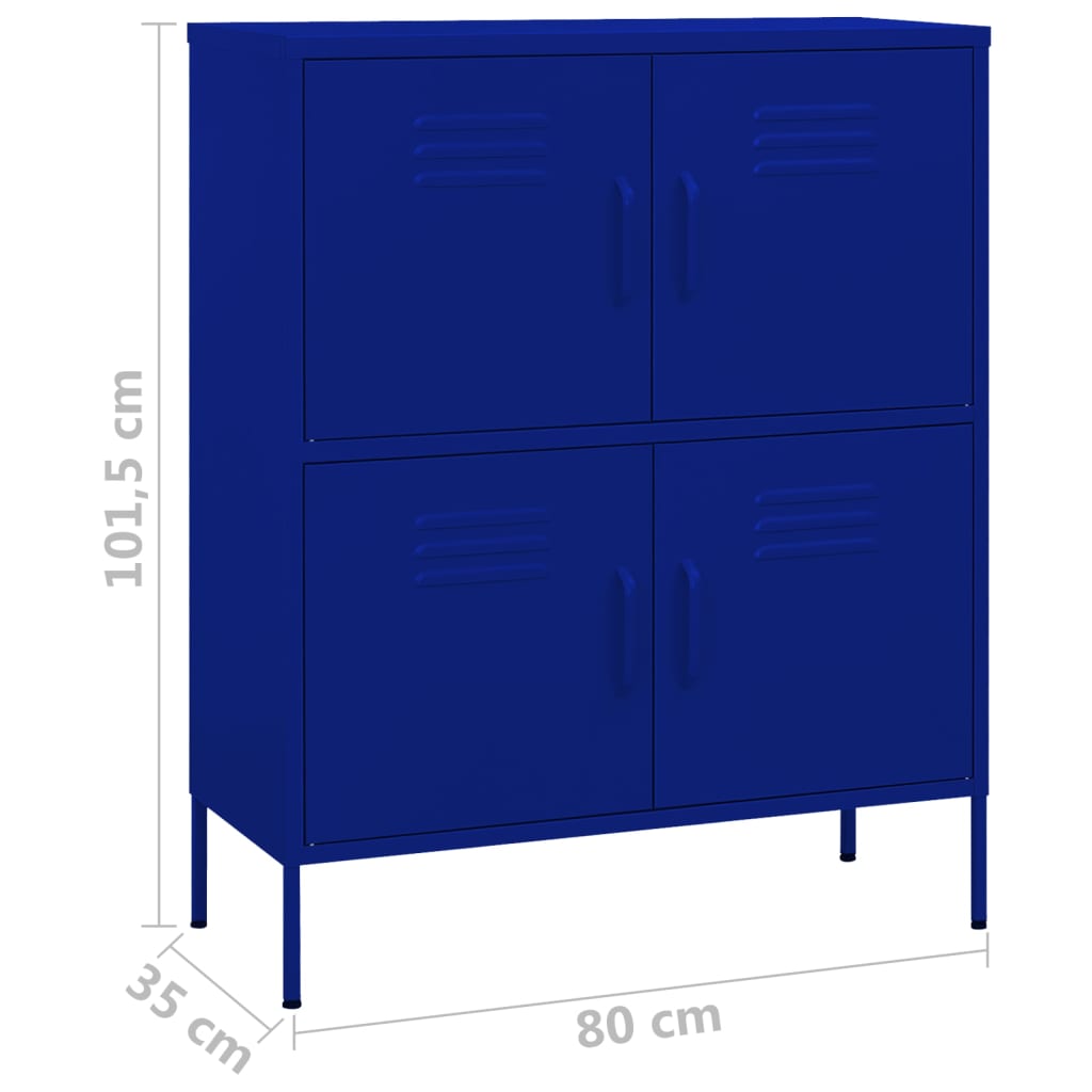 imagem de vidaXL Armário de arrumação aço 80x35x101,5 cm azul-marinho10