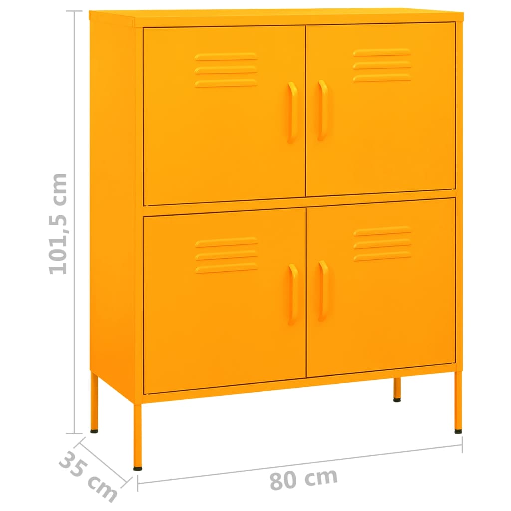 imagem de vidaXL Armário de arrumação aço 80x35x101,5 cm amarelo mostarda10