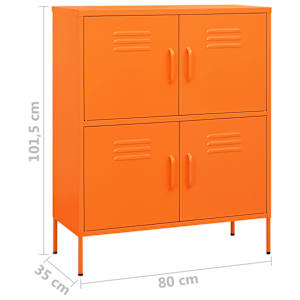 Úložná skříň oranžová 80 x 35 x 101,5 cm ocel - obrázek 9