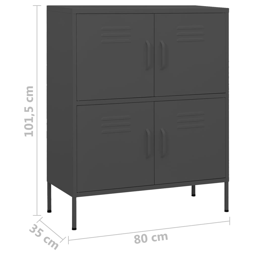 imagem de vidaXL Armário de arrumação aço 80x35x101,5 cm antracite10