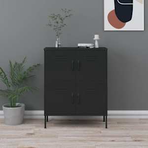 Omara za shranjevanje črna 80x35x101,5 cm jeklo