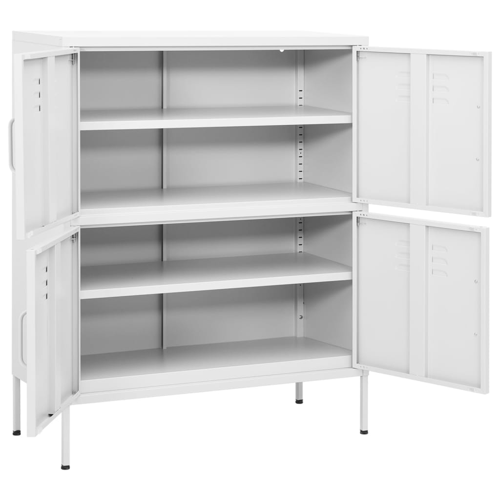 imagem de vidaXL Armário de arrumação aço 80x35x101,5 cm branco7