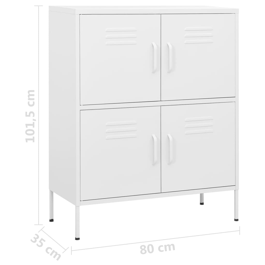 imagem de vidaXL Armário de arrumação aço 80x35x101,5 cm branco10