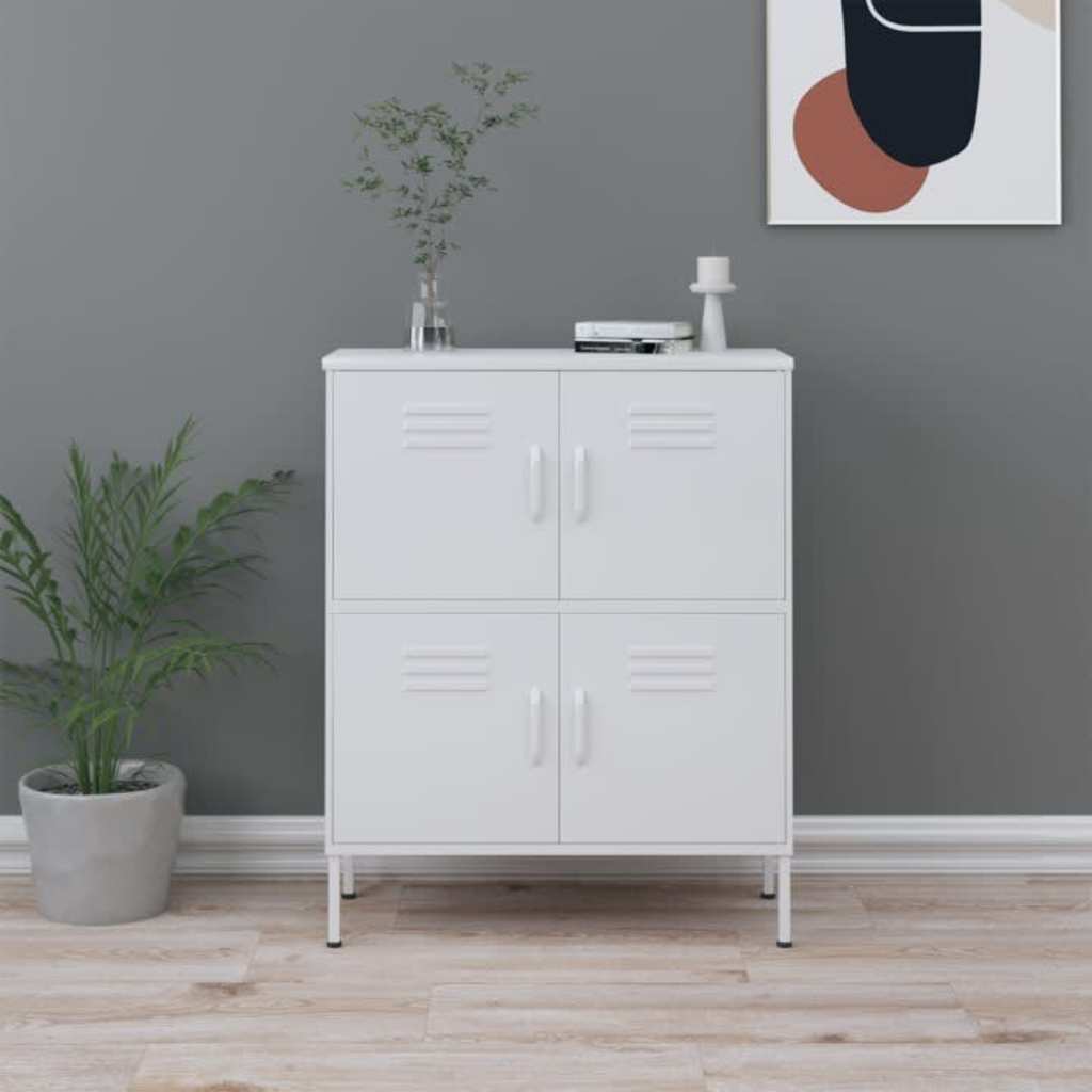 vidaXL Varastokaappi valkoinen 80x35x101,5 cm teräs