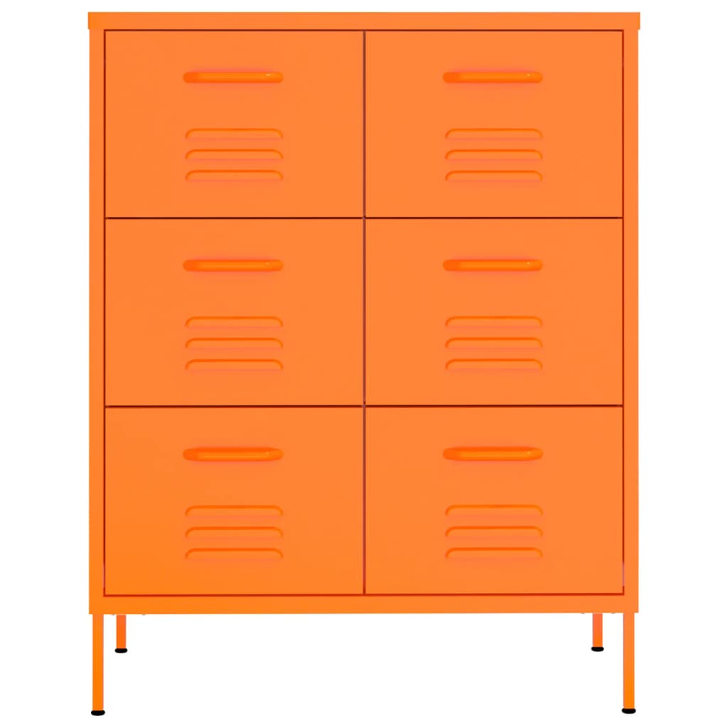 imagem de vidaXL Armário com gavetas aço 80x35x101,5 cm laranja4