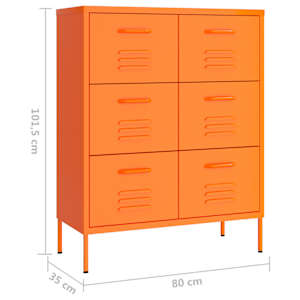 Zásuvková skříň oranžová 80 x 35 x 101,5 cm ocel - obrázek 9