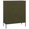vidaXL hoiukapp, oliivroheline, 80 x 35 x 101,5 cm, teras