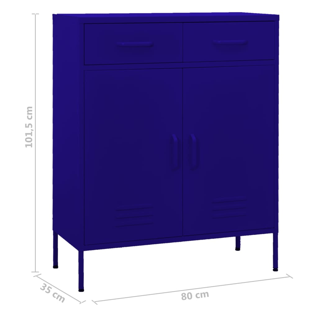 imagem de vidaXL Armário de arrumação aço 80x35x101,5 cm azul-marinho11