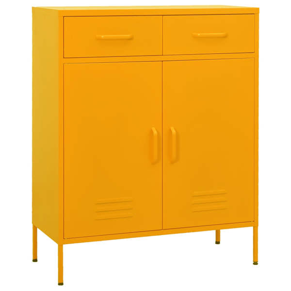 vidaXL hoiukapp, sinepikollane, 80 x 35 x 101,5 cm, teras