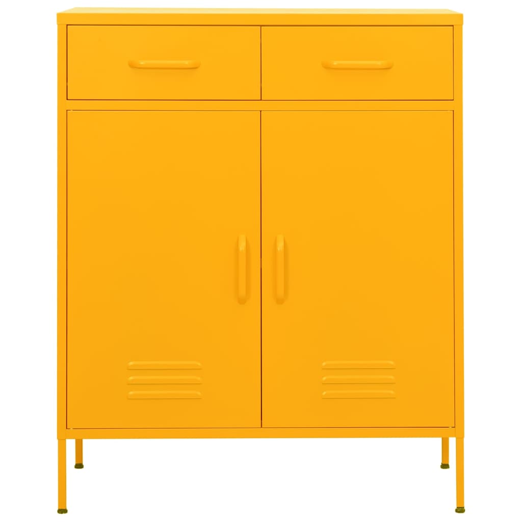 

vidaXL Opbergkast 80x35x101,5 cm staal mosterdgeel
