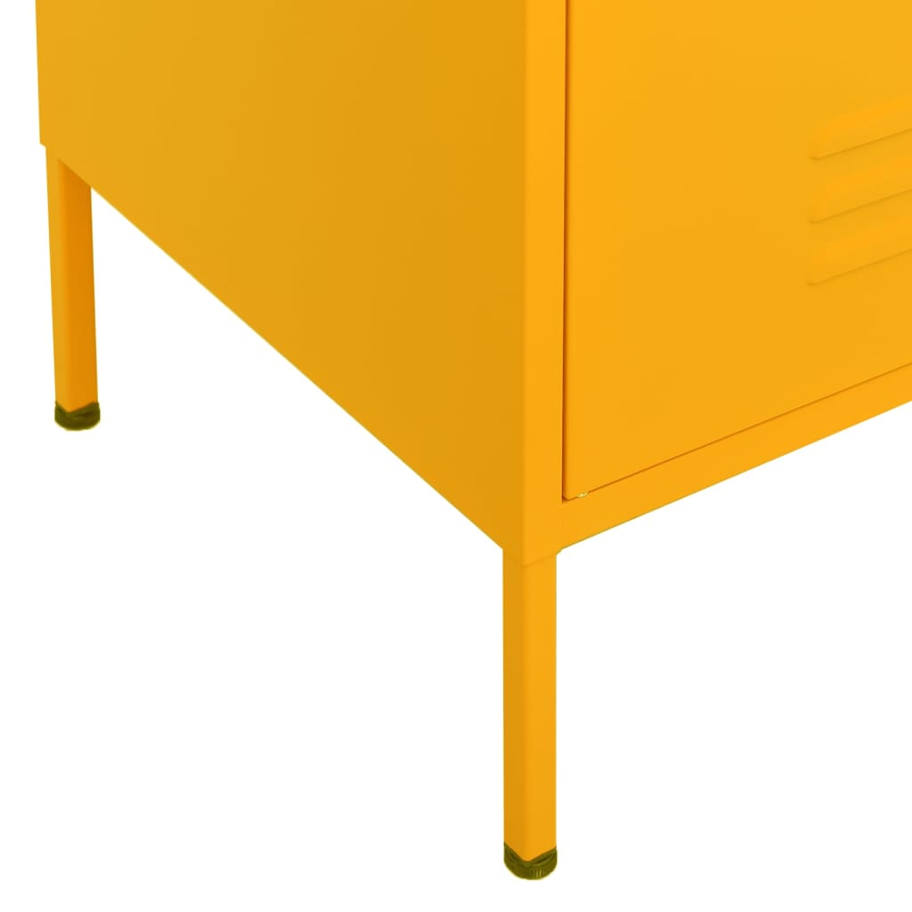 imagem de vidaXL Armário de arrumação aço 80x35x101,5 cm amarelo mostarda8