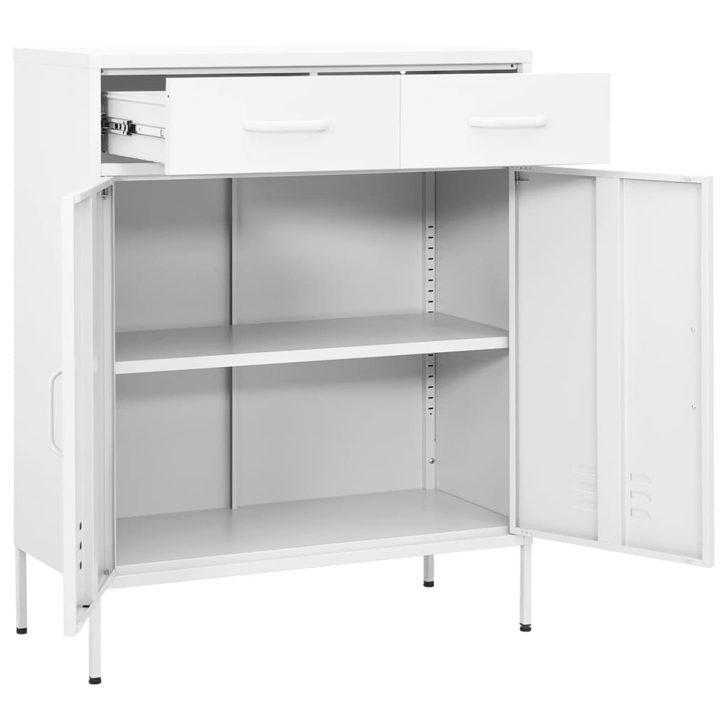 imagem de vidaXL Armário de arrumação aço 80x35x101,5 cm branco6