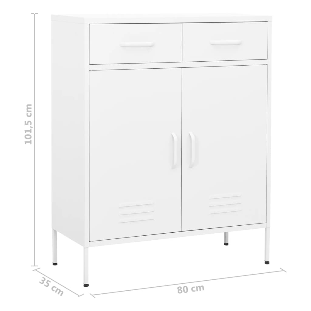 imagem de vidaXL Armário de arrumação aço 80x35x101,5 cm branco11