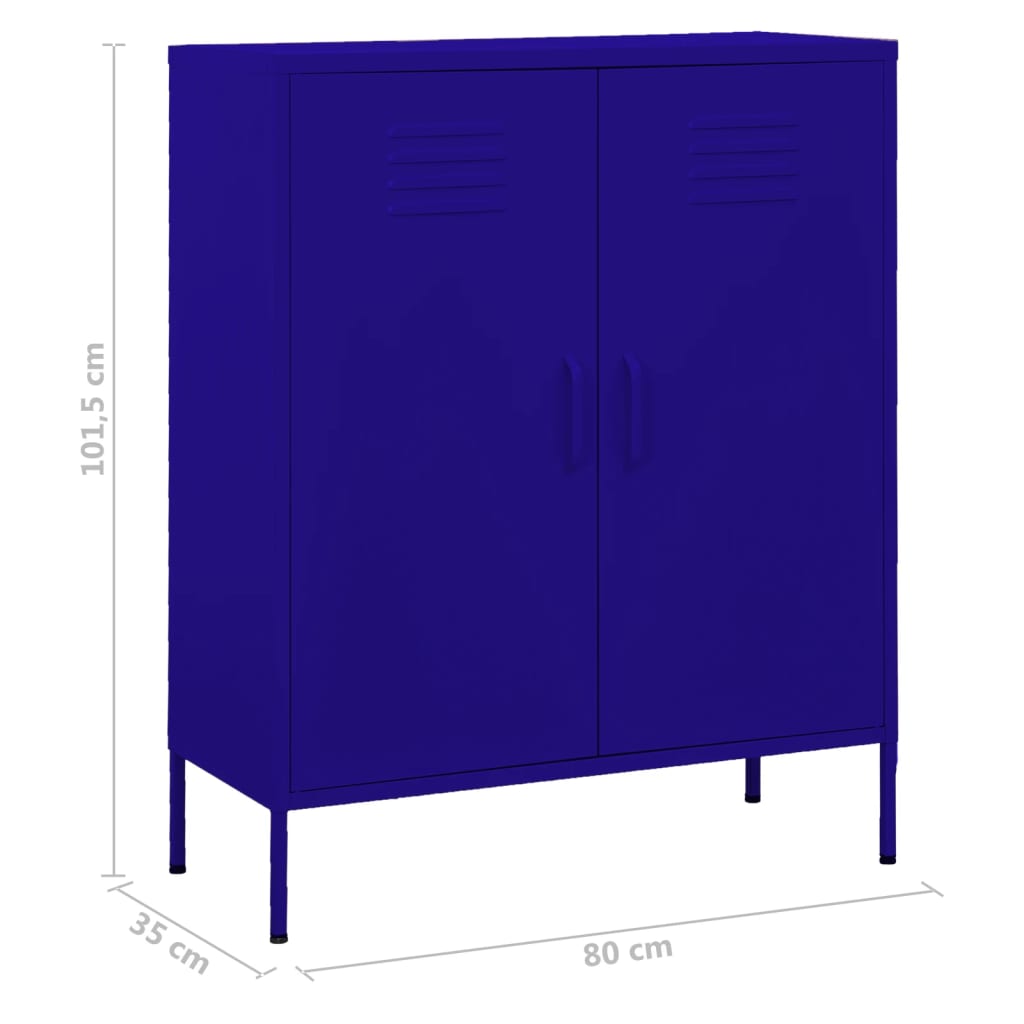 imagem de vidaXL Armário de arrumação aço 80x35x101,5 cm azul-marinho10