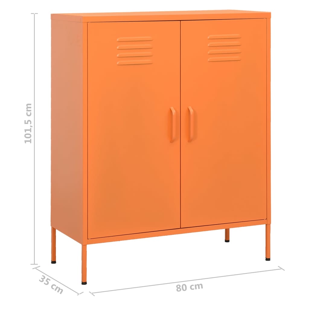 imagem de vidaXL Armário de arrumação aço 80x35x101,5 cm laranja10