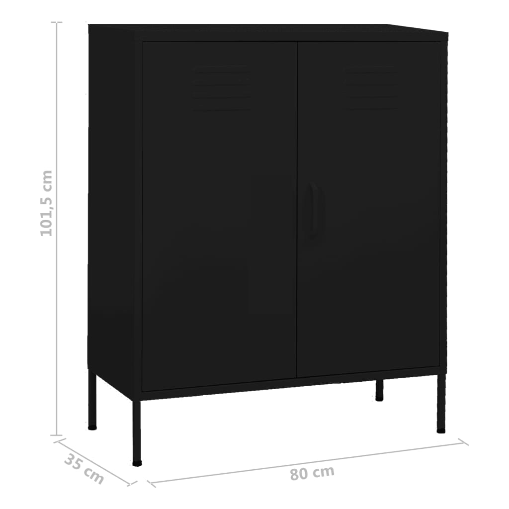 imagem de vidaXL Armário de arrumação aço 80x35x101,5 cm preto10