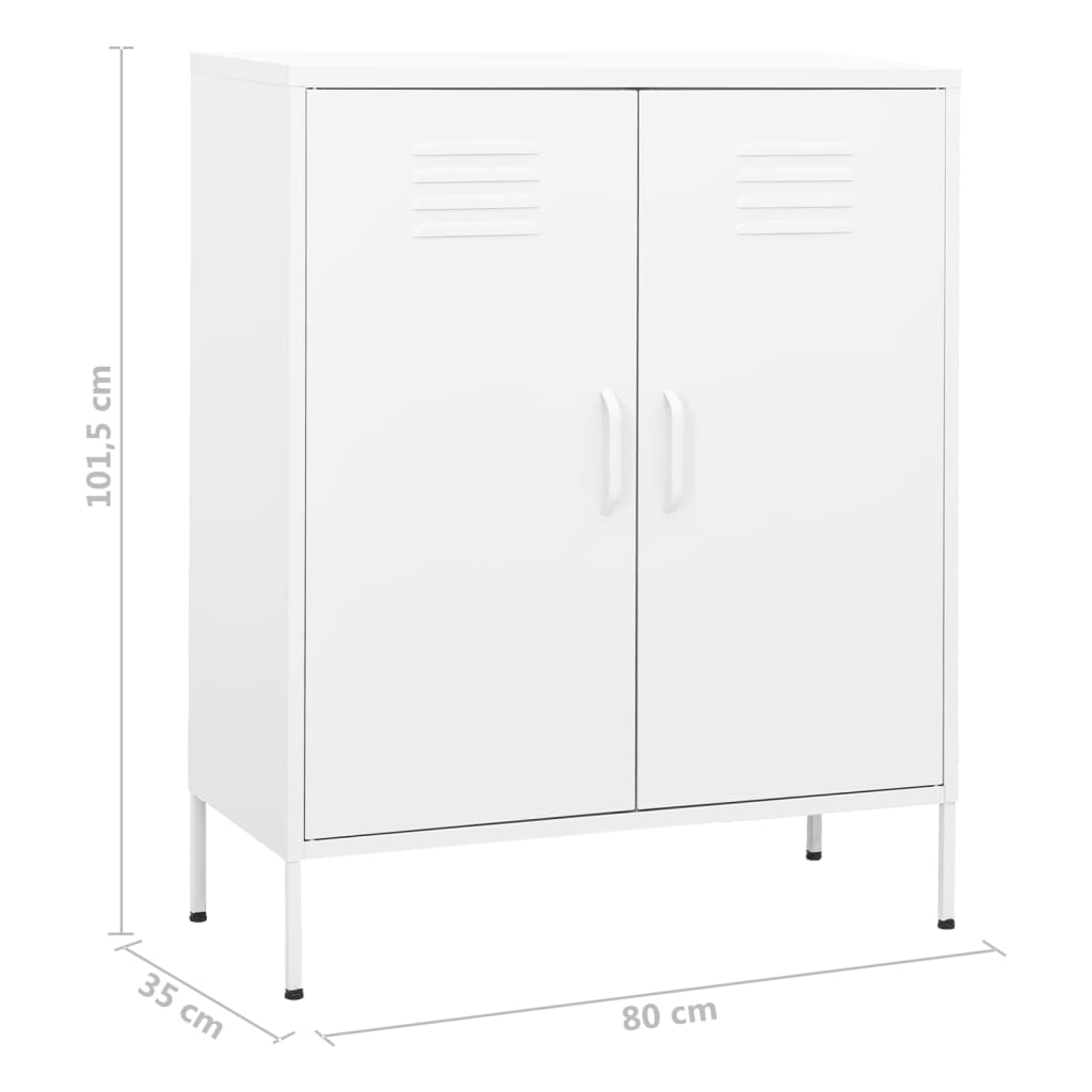 imagem de vidaXL Armário de arrumação aço 80x35x101,5 cm branco10