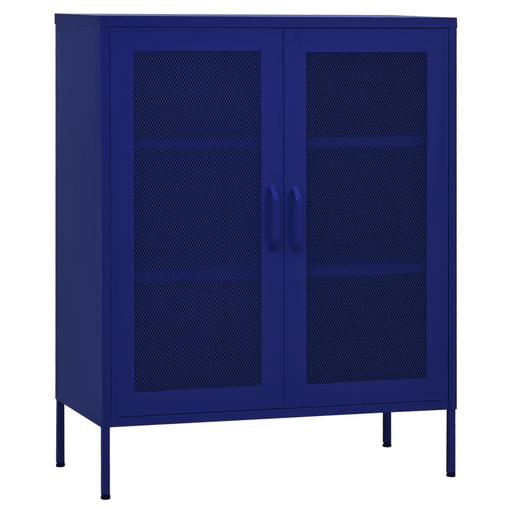 Image of vidaXL Storage Cabinet Navy Blue 80x35x101.5 cm Steel