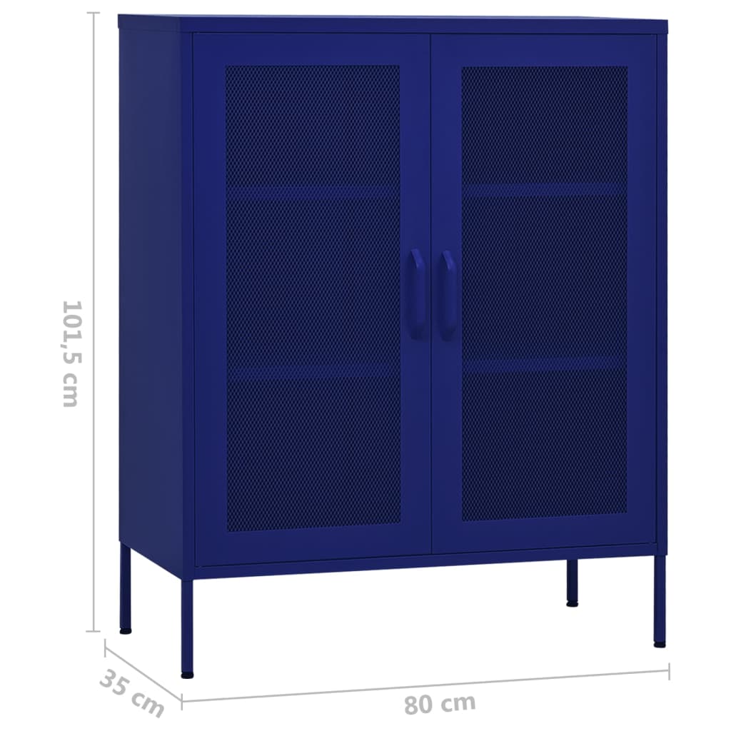 imagem de vidaXL Armário de arrumação aço 80x35x101,5 cm azul-marinho10