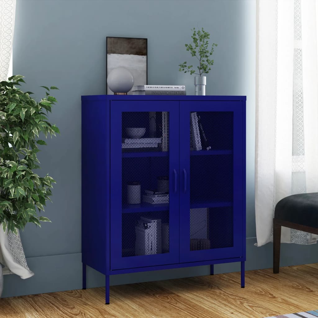 Vidaxl - vidaXL Armário de arrumação aço 80x35x101,5 cm azul-marinho