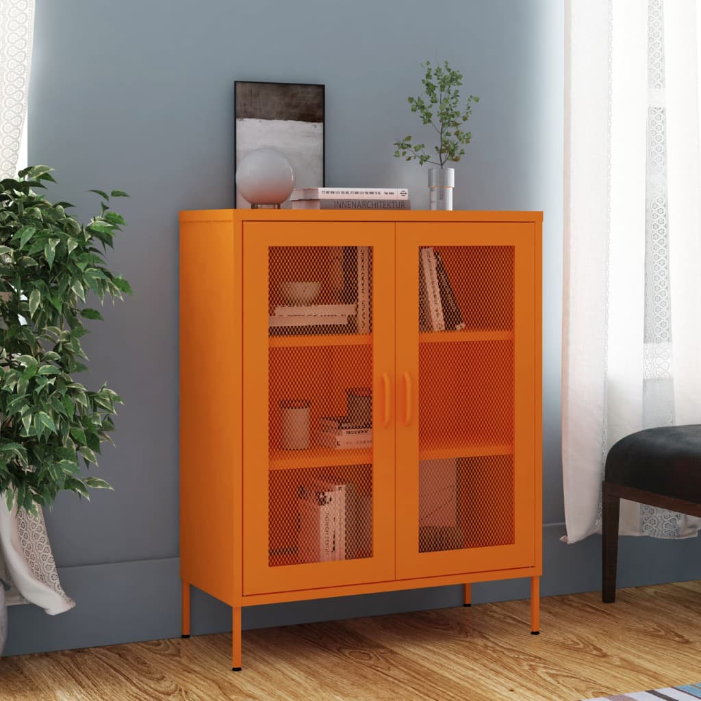 vidaXL opbevaringsskab 80x35x101,5 cm stål orange