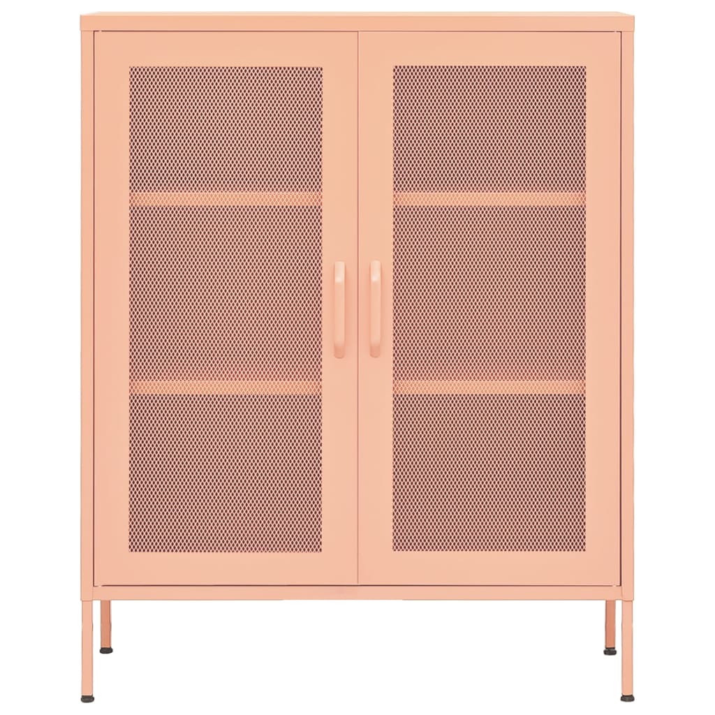 vidaXL Varastokaappi pinkki 80x35x101,5 cm teräs