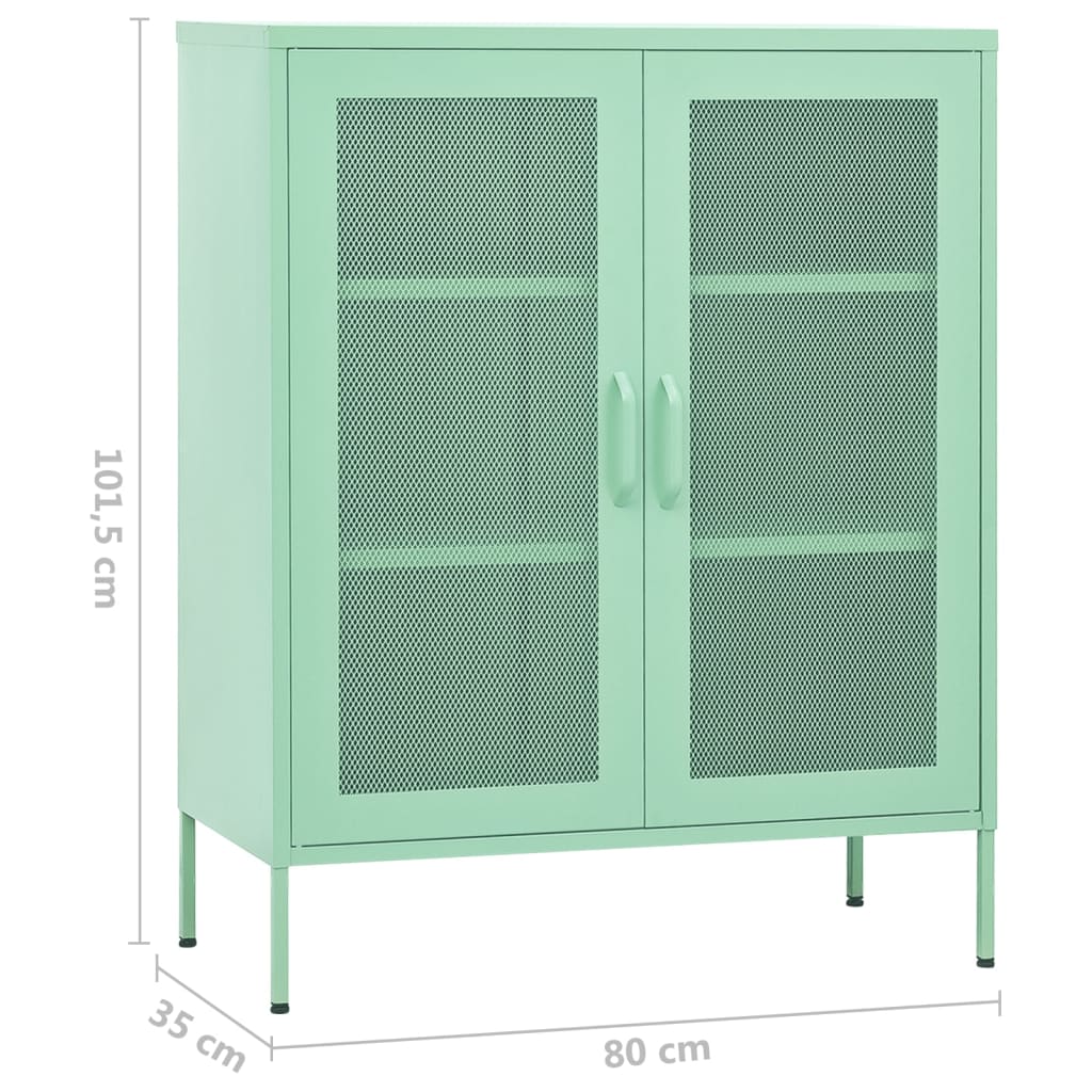 imagem de vidaXL Armário de arrumação aço 80x35x101,5 cm verde-hortelã10