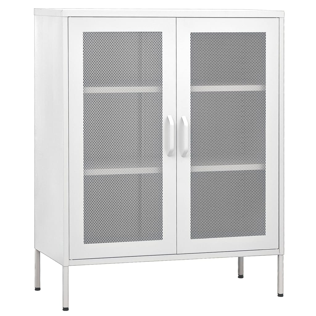 Image of vidaXL Storage Cabinet White 80x35x101.5 cm Steel