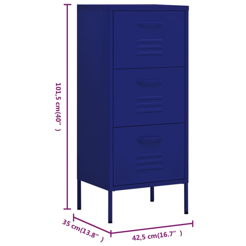 imagem de vidaXL Armário de arrumação aço 42,5x35x101,5 cm azul-marinho11