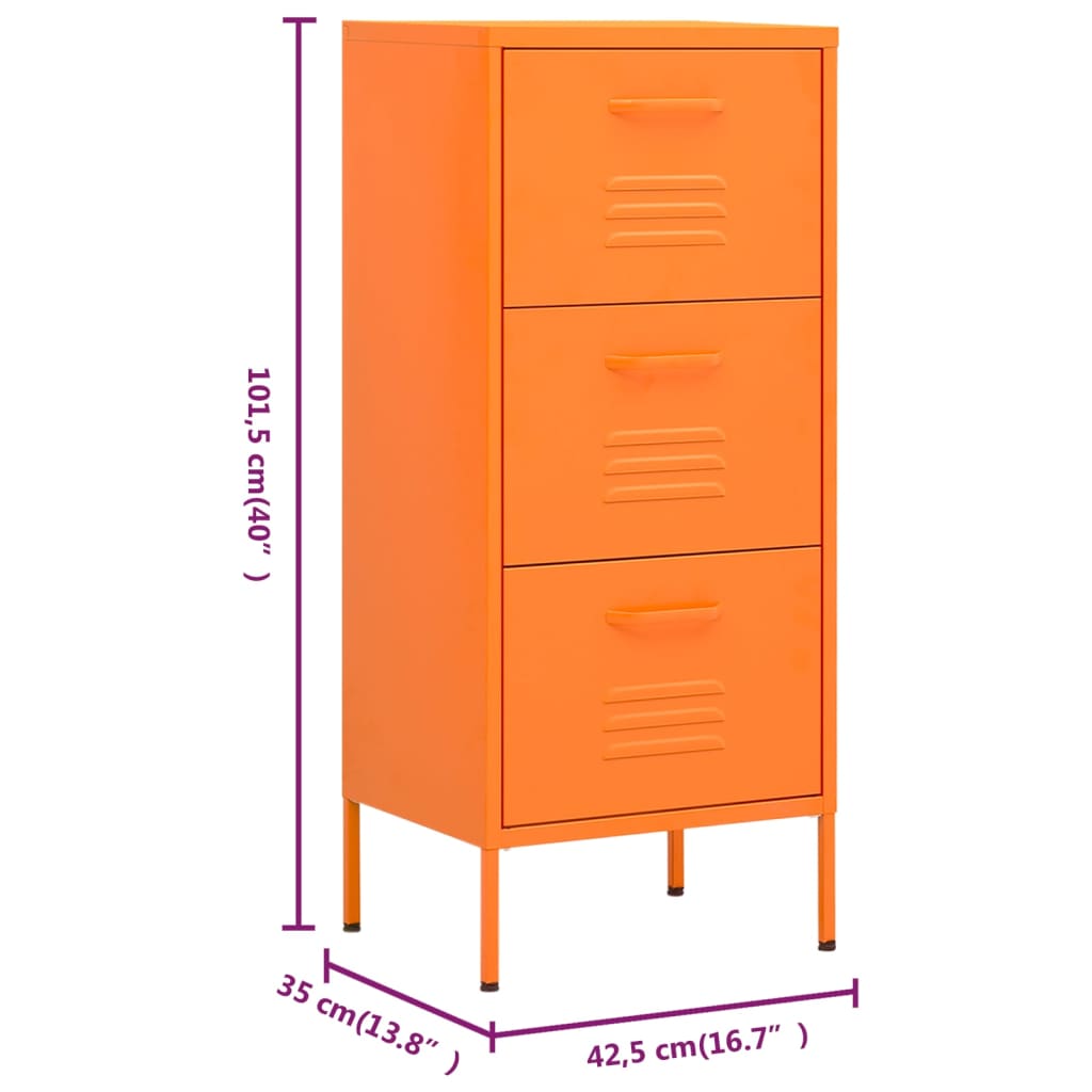 imagem de vidaXL Armário de arrumação aço 42,5x35x101,5 cm laranja11